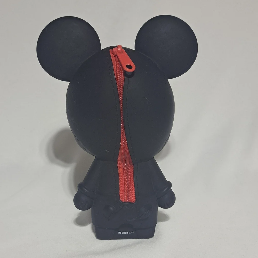 Disney Parks MXYZ Black Mickey Mouse Soft Rubber Zipper‎ Pencil Case